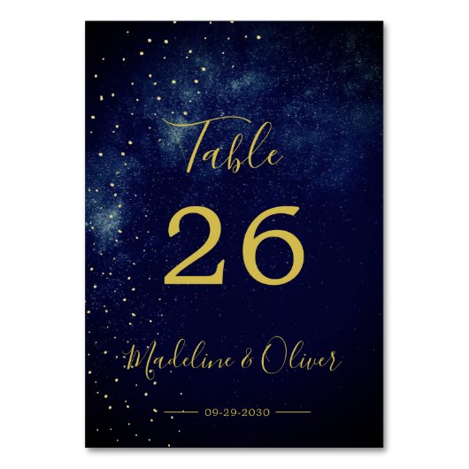 Eving Sky Modern Wedding Elegant Table Number Kaart (Achterkant)