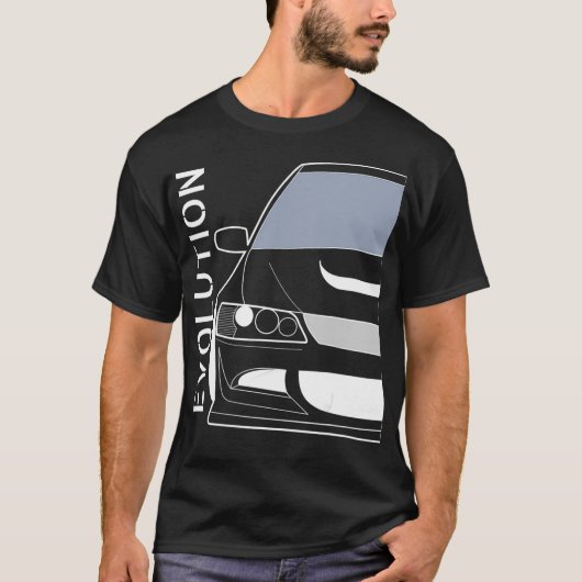 Evo 8 Design Turbo JDM Classic Legends T-shirt (Voorkant)