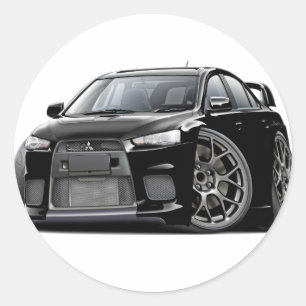 Evo Black Car Ronde Sticker