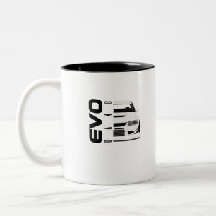 Evo Gang Car Racing Design for Car Lovers Tweekleurige Koffiemok