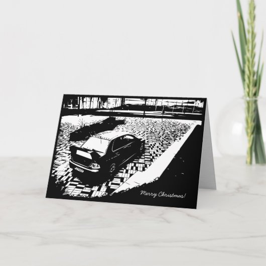 EVO IX Auto Thema Kerst Kaart (Voorkant)