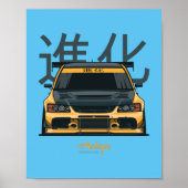 Evo IX geel Poster (Voorkant)