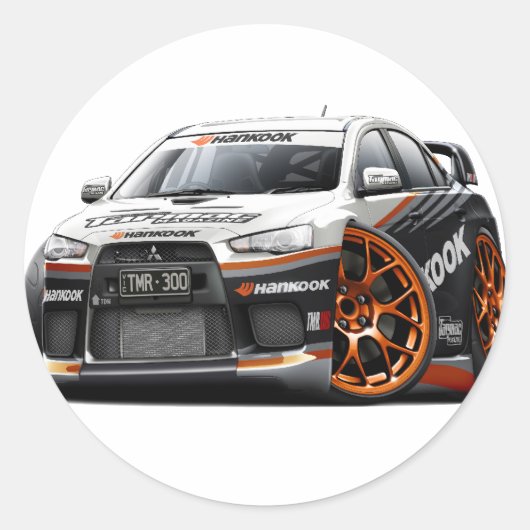 Evo Race Car Ronde Sticker (Voorkant)