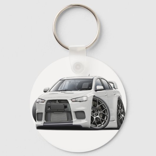 Evo White Car Sleutelhanger (Voorkant)