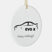EVO X Bllack Silhouette Logo Keramisch Ornament (Rechts)