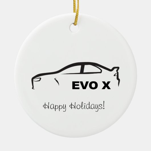 EVO X Bllack Silhouette Logo Keramisch Ornament (Voorkant)
