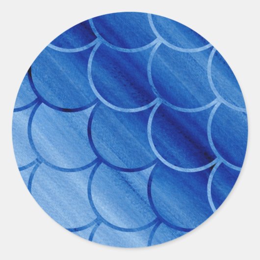 Evocatieve Painted Blue Scale Pattern Stickers (Voorkant)