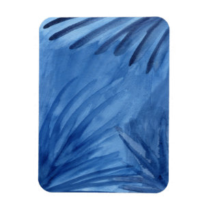 Evocative Abstract Blue Rays Waterverf Painting Magneet
