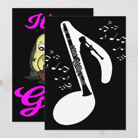 evocative clarinet feestdagenkaart (Voorkant / Achterkant)