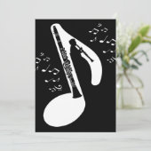 evocative clarinet feestdagenkaart (Staand voorkant)