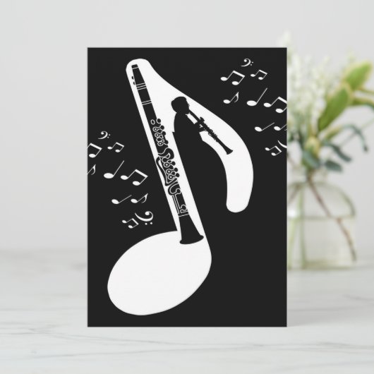 evocative clarinet feestdagenkaart (Staand voorkant)