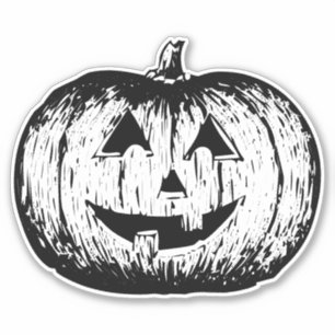 Evoceren Nostalgie van Halloween: Gesneden Pompoen Sticker