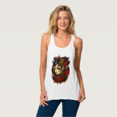 Evoke Gothic Splendor: Ink-Punk Glamour Tanktop (Volledige Voorkant)