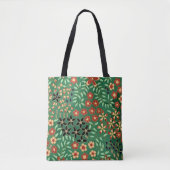Evoke Sereniteit met onze groene Japanse Floral Tote Bag (Voorkant)