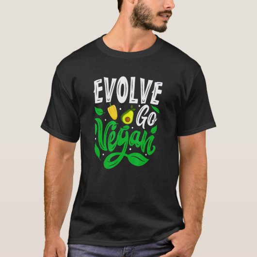 Evolueer, word Vegan, eten T-shirt (Voorkant)