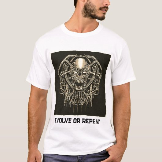 'EVOLUEREN OF HERHALEN' T-SHIRT (Voorkant)