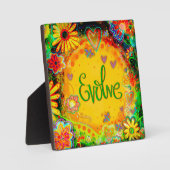 Evolueren Whimsical Fun Leuke Bloemen Inspirity Fotoplaat (Voorkant)