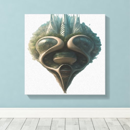 Evoluerende metropool: waar verleden en toekomst e canvas afdruk (Insitu (Houten vloer))