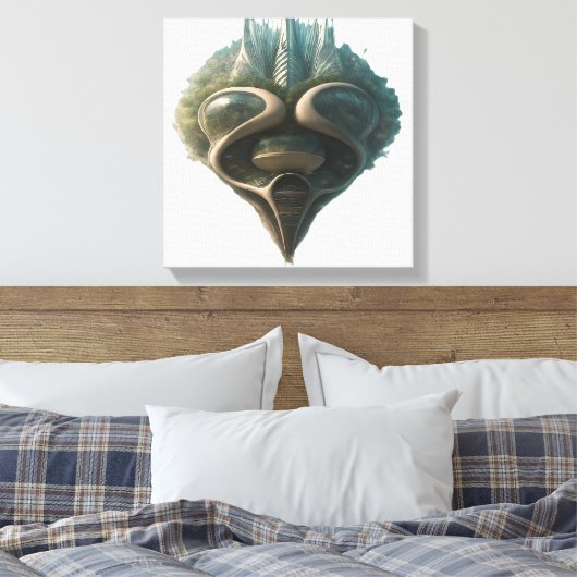 Evoluerende metropool: waar verleden en toekomst e canvas afdruk (Insitu (Slaapkamer))