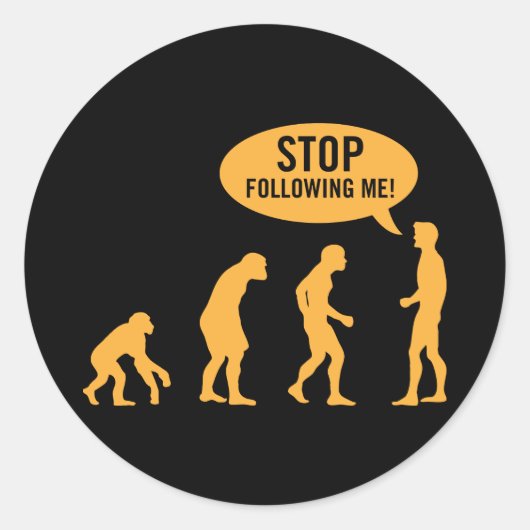 Evolutie3 Ronde Sticker (Voorkant)