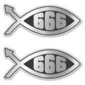 Evolutie - 666 x 2 sticker (Voorkant)