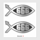 Evolutie - 666 x 2 sticker (Vel)