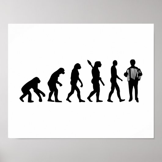 Evolutie Accordion-speler Poster (Voorkant)