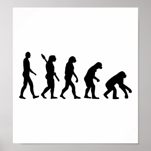 Evolutie achteruit poster (Voorkant)
