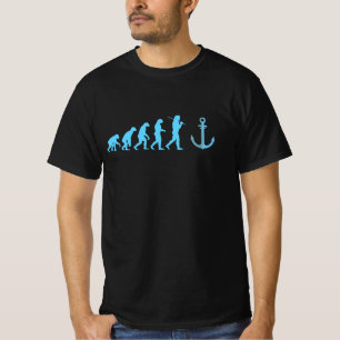 Evolutie Anchor Kapitein Ship Water T-shirt