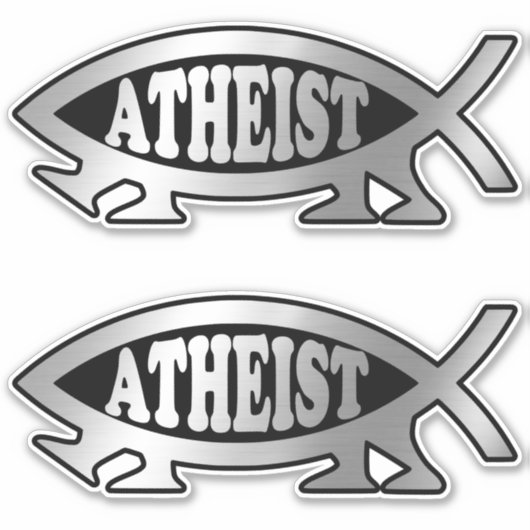Evolutie - Atheïst x 2 Sticker (Voorkant)