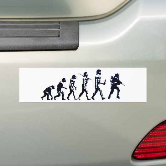 evolutie bumpersticker (Op auto)