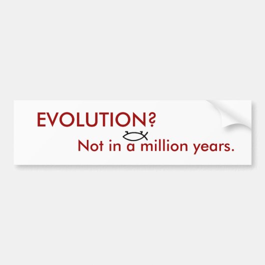 EVOLUTIE? BUMPERSTICKER (Voorkant)