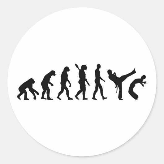 Evolutie Capoeira Ronde Sticker (Voorkant)