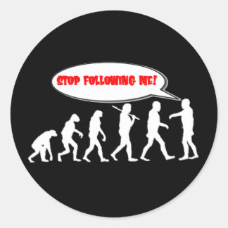 Evolutie/Creatiestop na mij Ronde Sticker