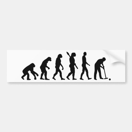 Evolutie croquet bumpersticker (Voorkant)