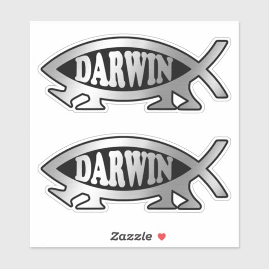 Evolutie - Darwin x 2 Sticker (Vel)