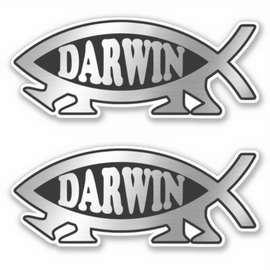 Evolutie - Darwin x 2 Sticker (Voorkant)