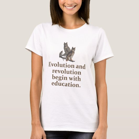 Evolutie en revolutie - Onderwijscitaat T-shirt (Voorkant)