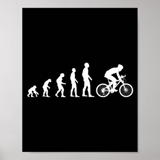 Evolutie Fiets Man Humor Fietser Grappig Poster (Voorkant)