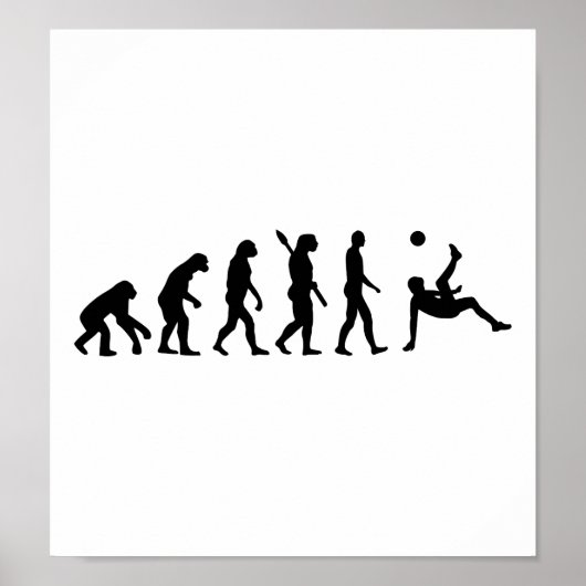 Evolutie fiets voetbal poster (Voorkant)