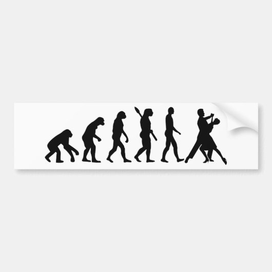 Evolutie foxtrot dansen bumpersticker (Voorkant)