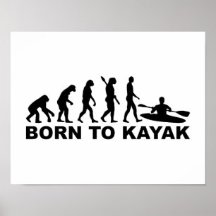 Evolutie geboren in Kayak Poster