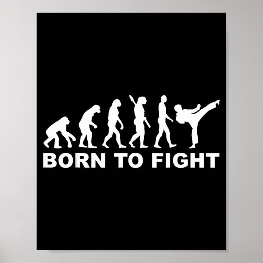 Evolutie geboren om Karate te vechten Poster (Voorkant)