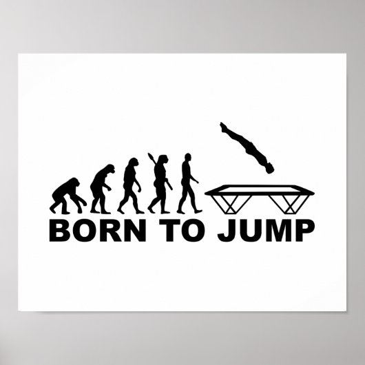 Evolutie geboren uit springtrampoline poster (Voorkant)