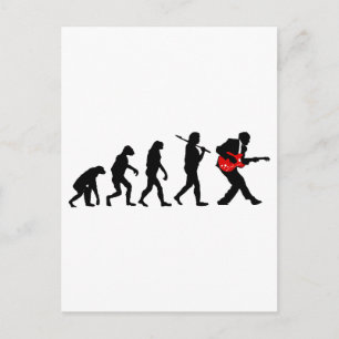 Evolutie gitaarspeler briefkaart