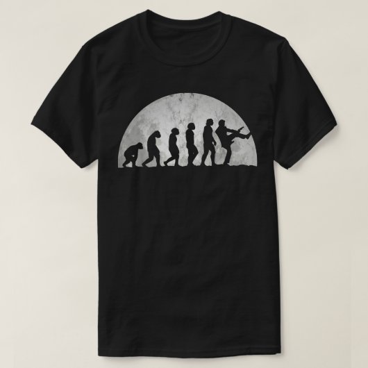 Evolutie gitaren Evolutie Man muziekband Gui T-shirt (Design voorkant)