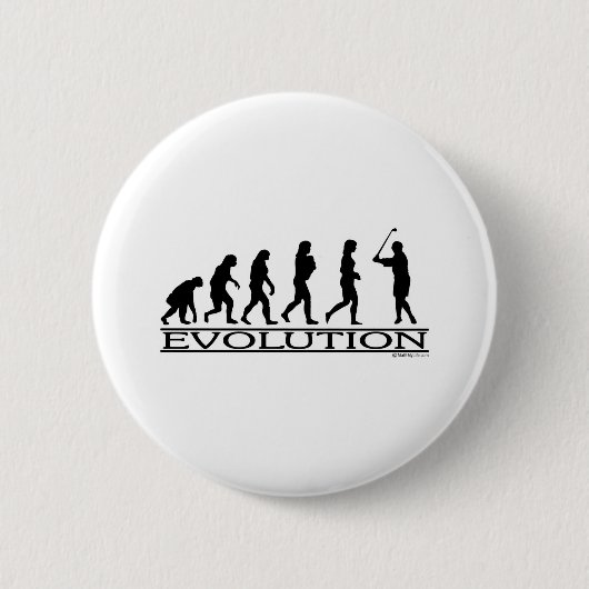 Evolutie - Golf-Vrouw Ronde Button 5,7 Cm (Voorkant)