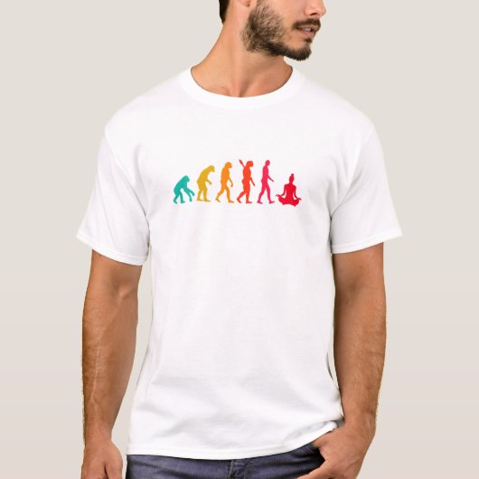 Evolutie Grafische Meditatie Relaxatie T-shirt (Voorkant)