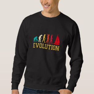 Evolutie Grafische Zeilboot Kapitein Zeilen Zee Bo Trui