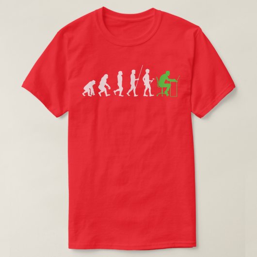 Evolutie grappige nerd-wetenschap voor IT-support T-shirt (Design voorkant)